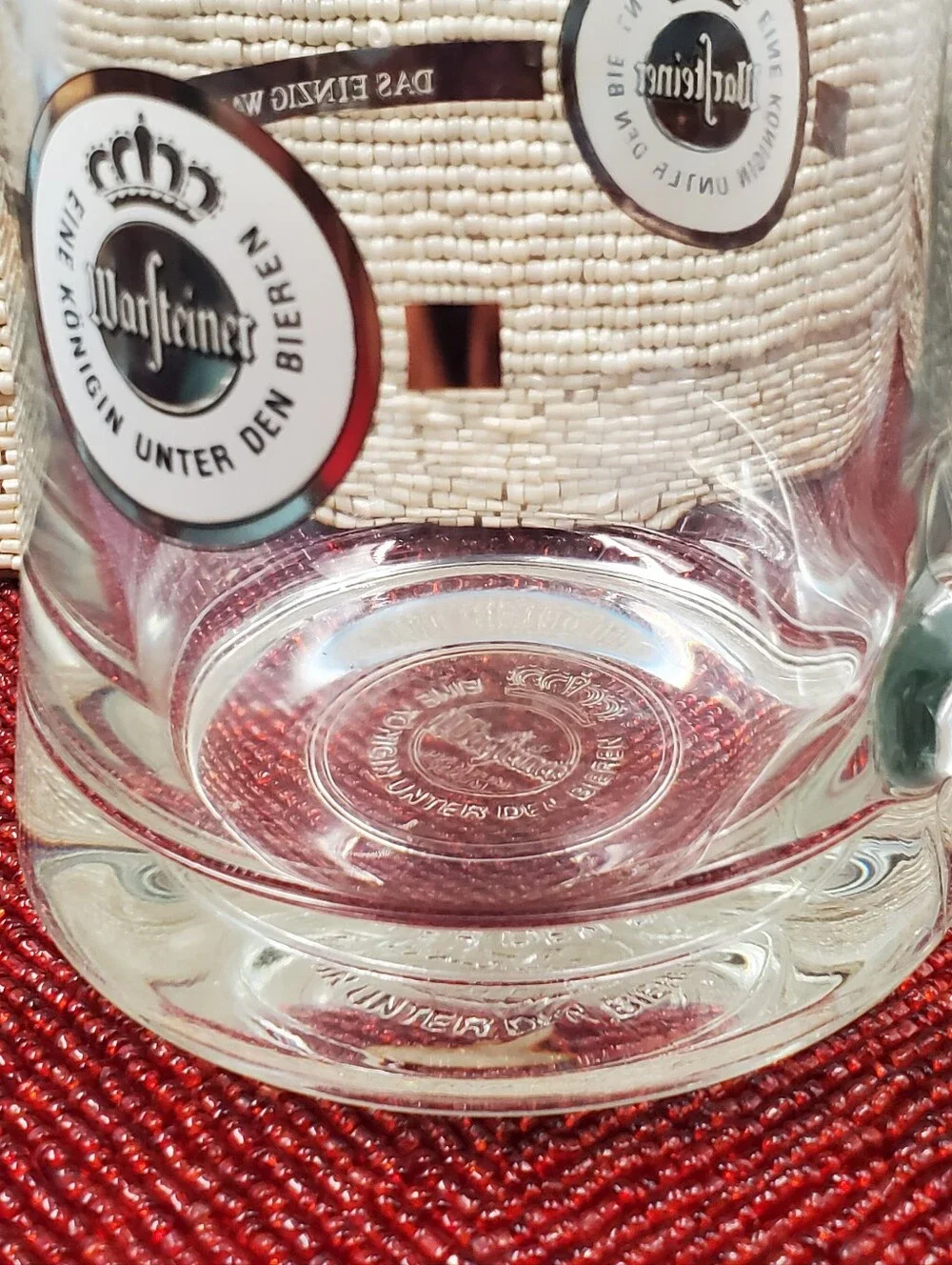 Authentic collectible Warsteiner glass beer mug 0.5l / 18 ounces (C21)